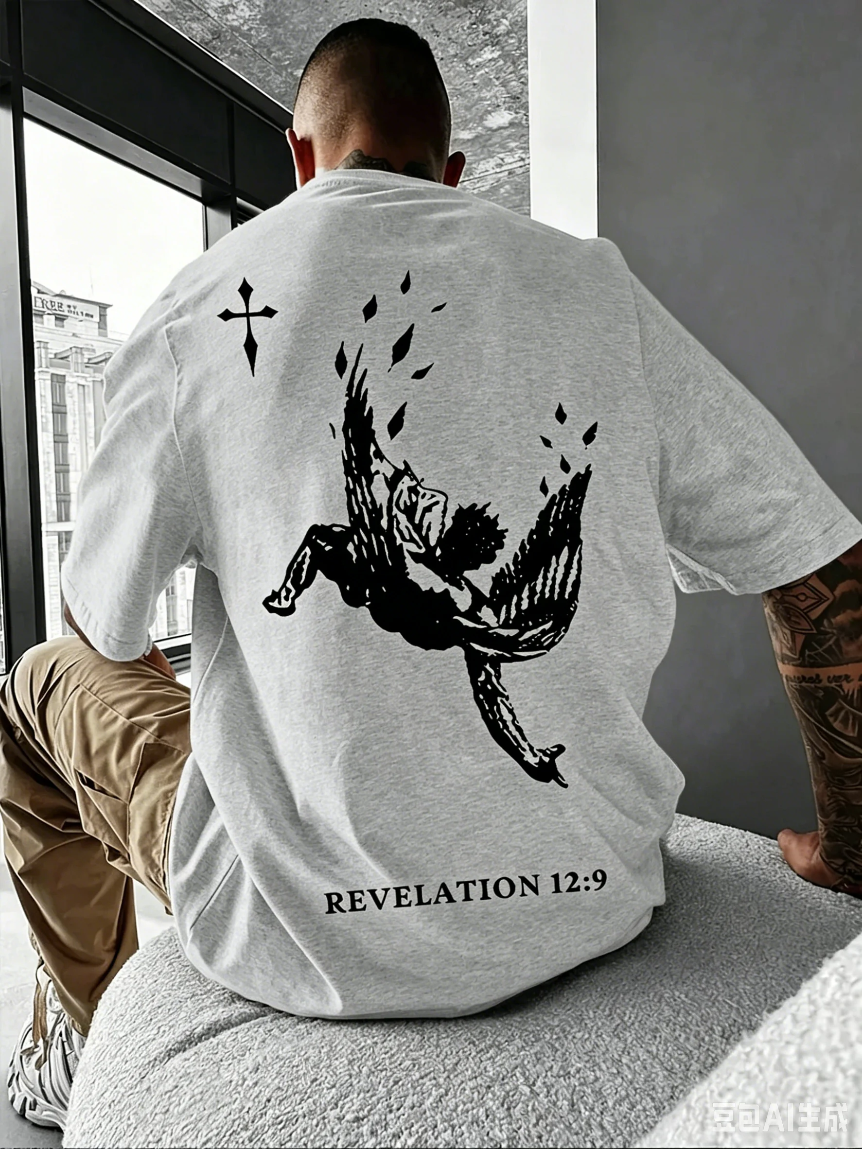 Camiseta casual de verão com gola redonda - Estilo americano retrô 100% algodão puro respirável de manga curta - Top moderno