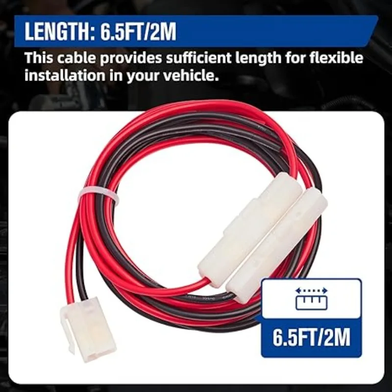 5pcs 3M T-Shape DC Cord Car Power Cable CB Mobile Radio Connector Cable for YAESU Kenwood TM-741 TM271 TM281 ICOM ALINCO ANYTONE
