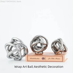 Transparent Glass Clinch Knot Statue Irregular Hemp Rope Abstract Crafts Ornaments Room Aesthetics Decor Artwork Sculpture