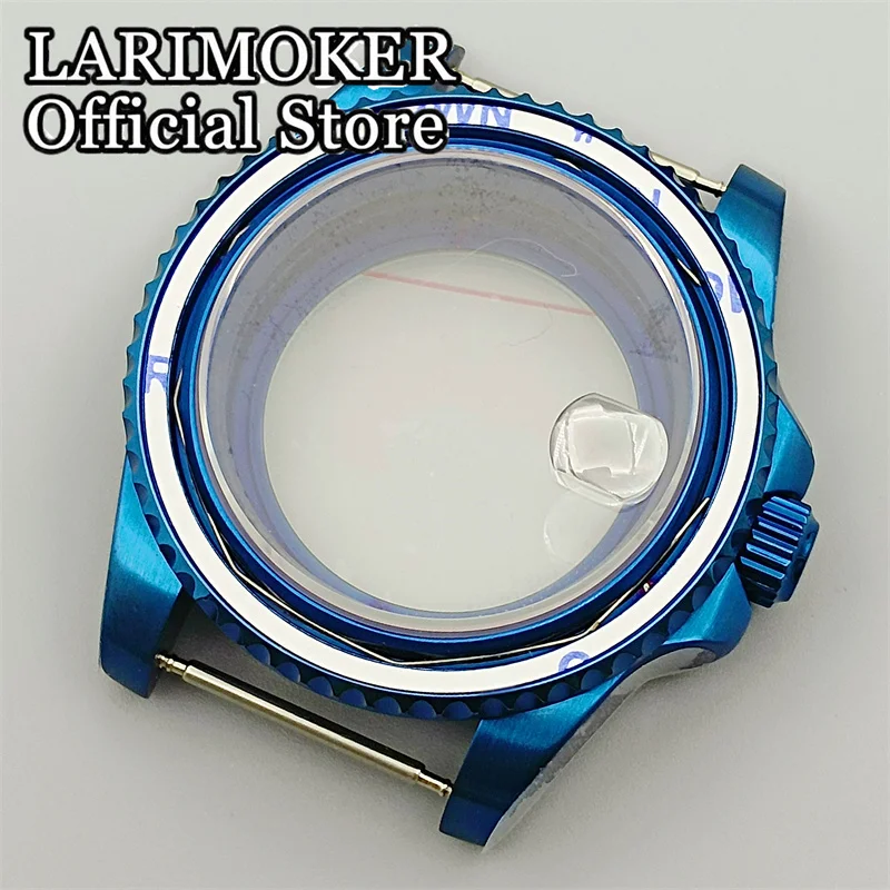 LARIMOKER SUB 40mm 120 Clicks  Blue Coated Mens Watch Case blue Bezel Fit NH35 NH36 NH34 ETA2824 PT5000 Miyota 9015 Automatic