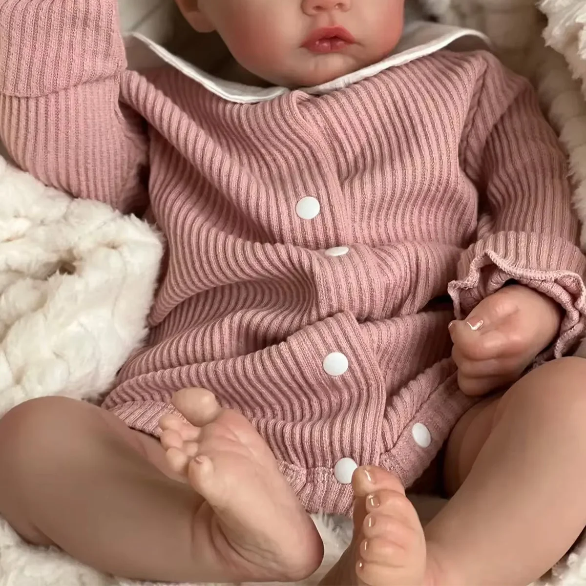 JOYORA 50CM Newborn Baby Size Doll Lifelike Reborn Doll High-Quality Handmade Doll Realistic 3D Skin Exquisite Christmas Gift