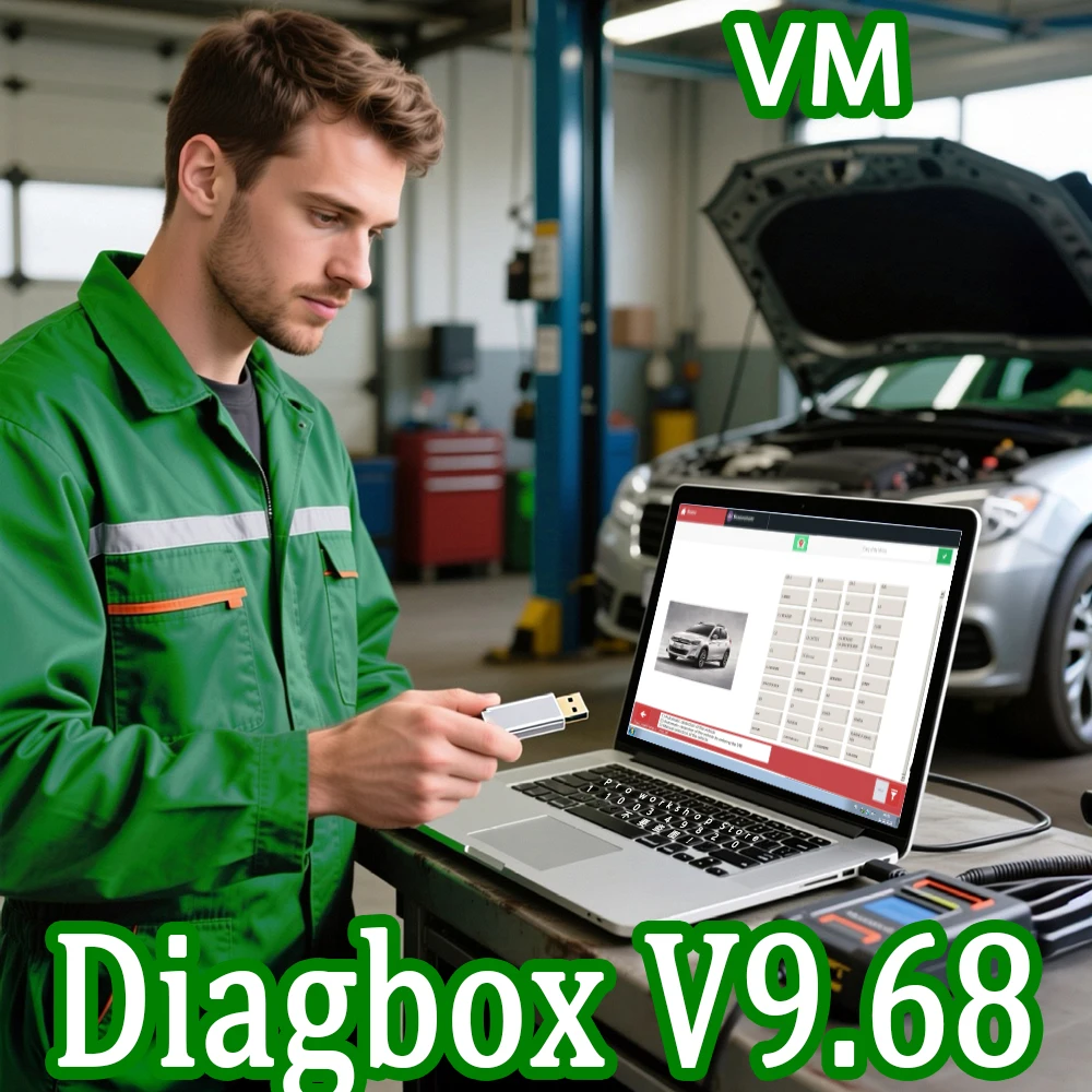Diagbox 9.68 VM PARA software PP2000, herramientas de reparación, equipo de diagnóstico, ajuste OBD2, diagbox V9.68, lector de códigos, caja de reparación, programa