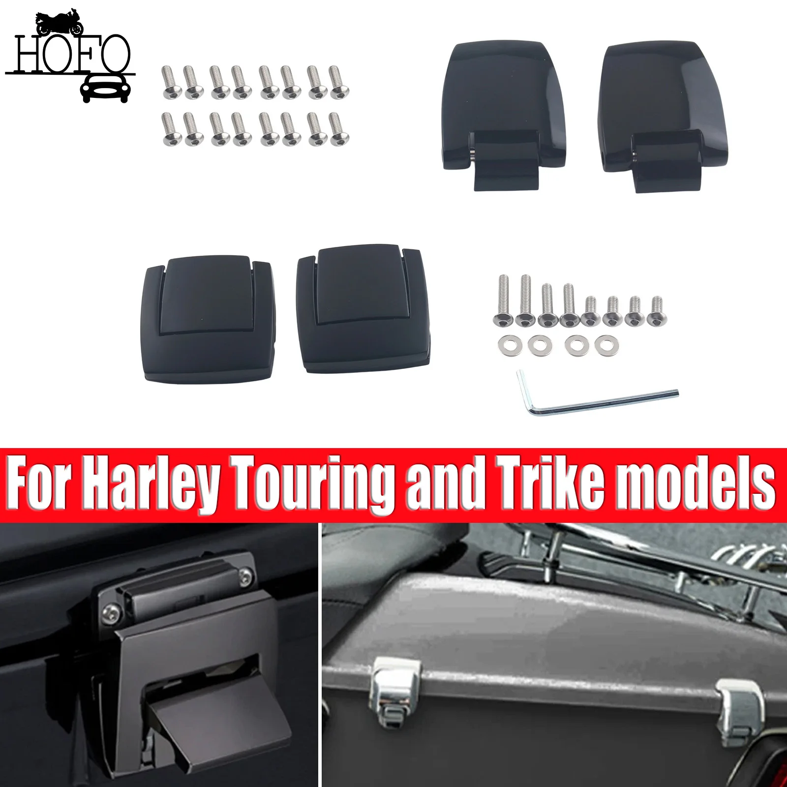 

For Harley Touring and Trike models Razor Tour Trunk 1988-2013 Motorcycle Trunk Latches Lock Hinges
