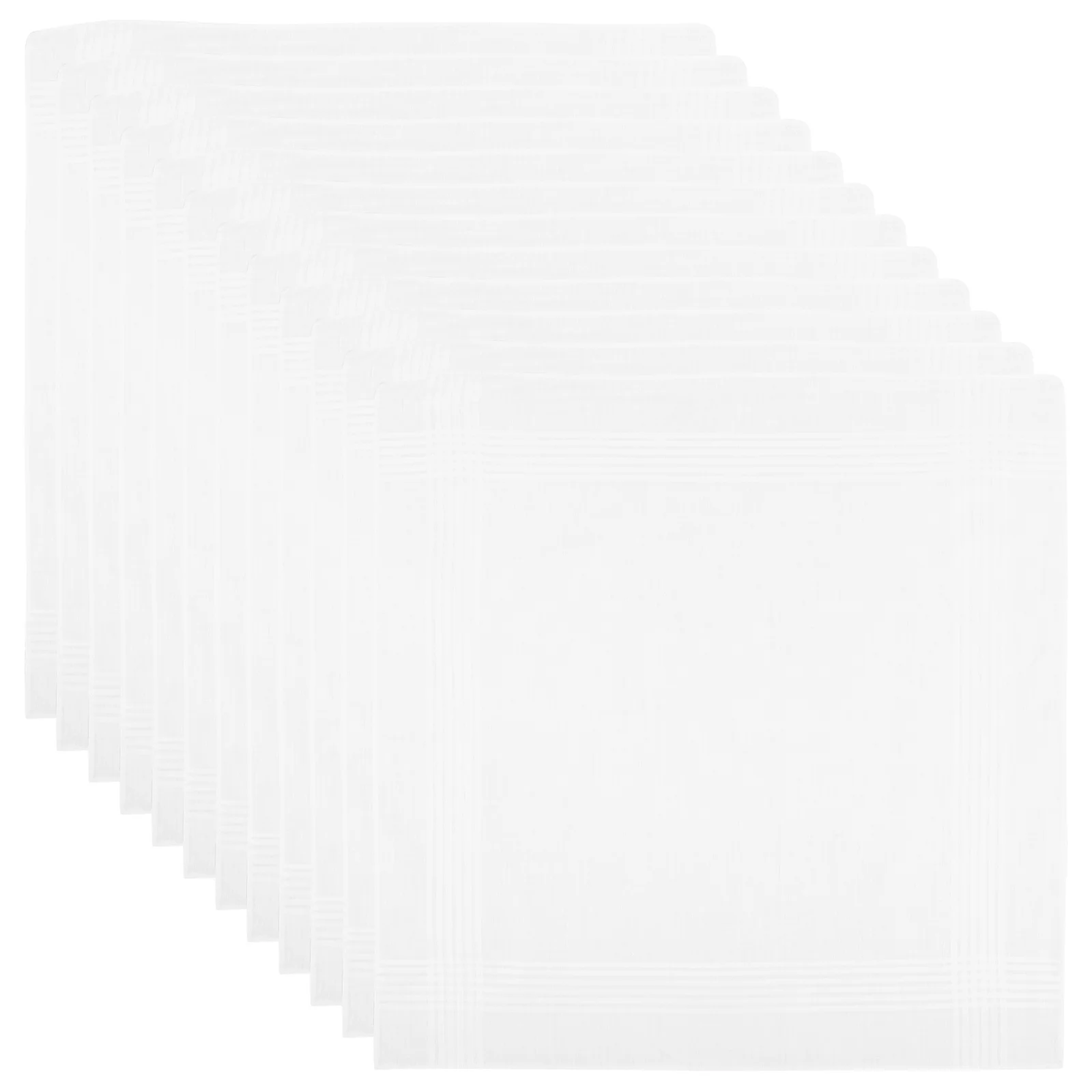 Pañuelos de algodón para hombre, 12 Uds., blanco, clásico, a rayas, a cuadros, bolsillo suave, cuadrado, Formal, fiesta de negocios, algodón multiusos