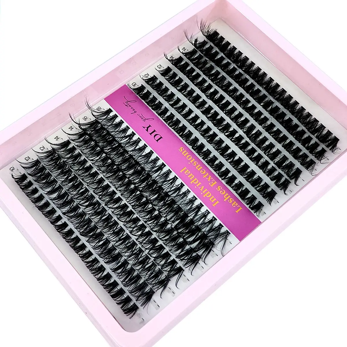 60D/80D/100D Mix Tray Wimpern Cluster 10-18mm Mix Wispy Einzelne Wimpern Extensions 266/280 stücke DIY Nerz Falsche Wimpern Make-Up – Detail 3
