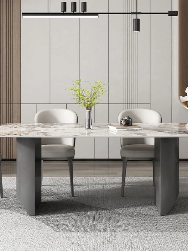 

Italian minimalist rock slab dining table, modern minimalist light luxury high-end