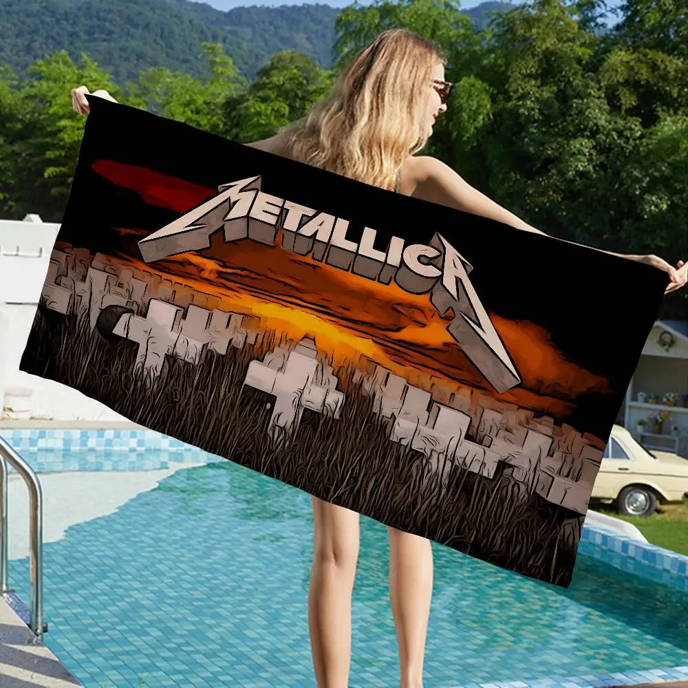 Classic Heavy Band M-Metallica Microfiber Beach Towel Absorbent Quick dry Soft Yoga Swimming Resort Mountain Climbing Towel