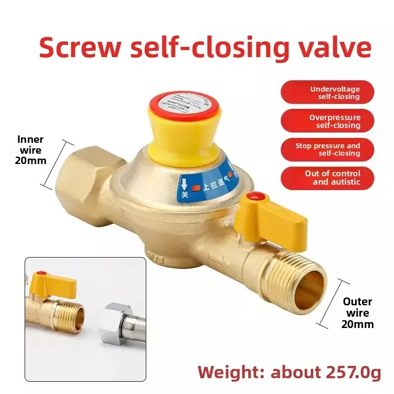 Effective Brass Self-closing Valve For Gas, Automatic Cut-off And Closing Valve For Household Air Leakage In Pipelines
