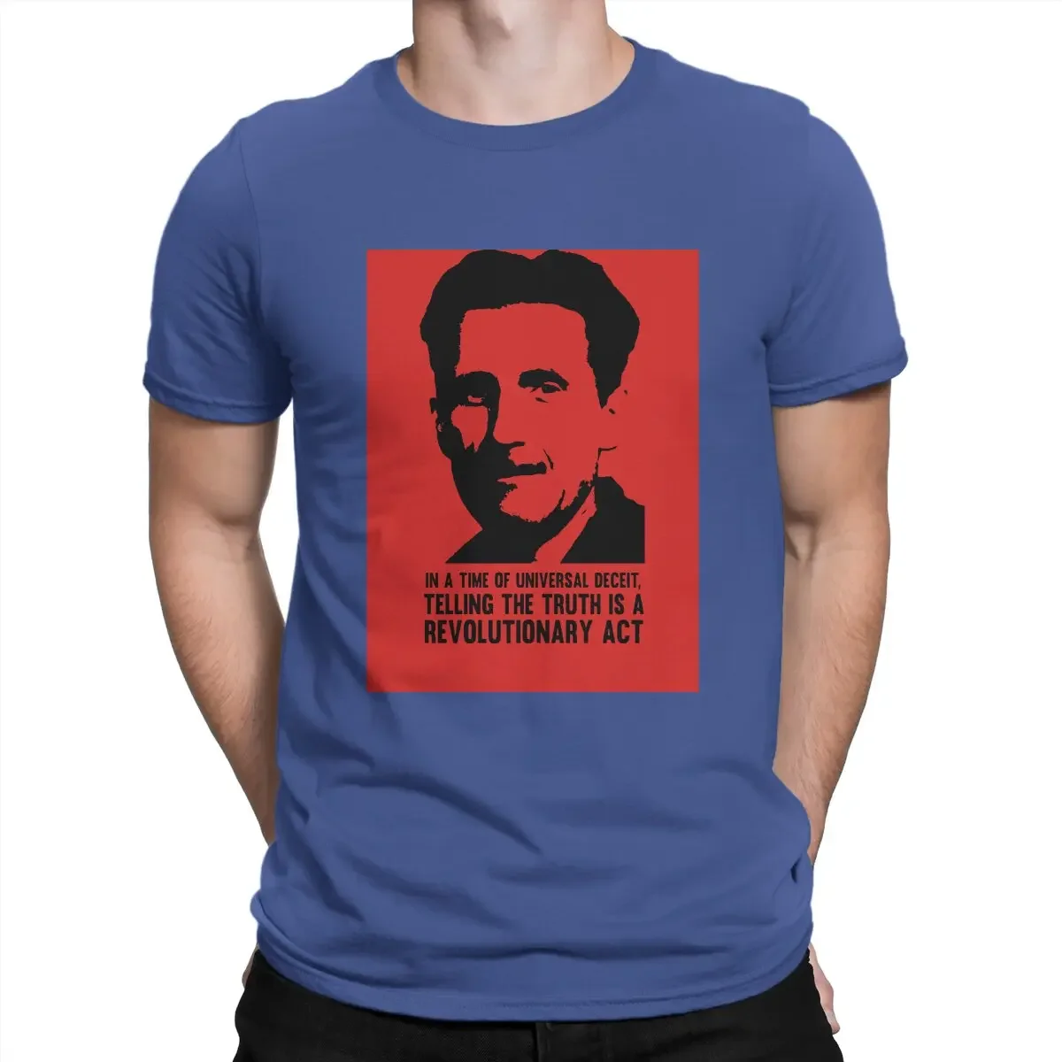 heavyweight Men's Truth is Revolutionary T Shirts Author George Orwell 100% Cotton Clothing Amazing Short Sleeve Crewneck Tees