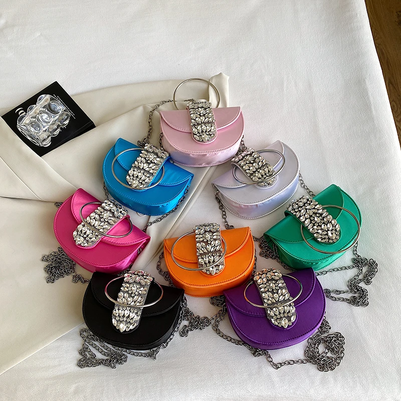 

Женская роскошная дизайнерская сумка через плечо, круглая сумка из искусственной кожи с металлической ручкой и цепочкой, модная сумка кросс-боди