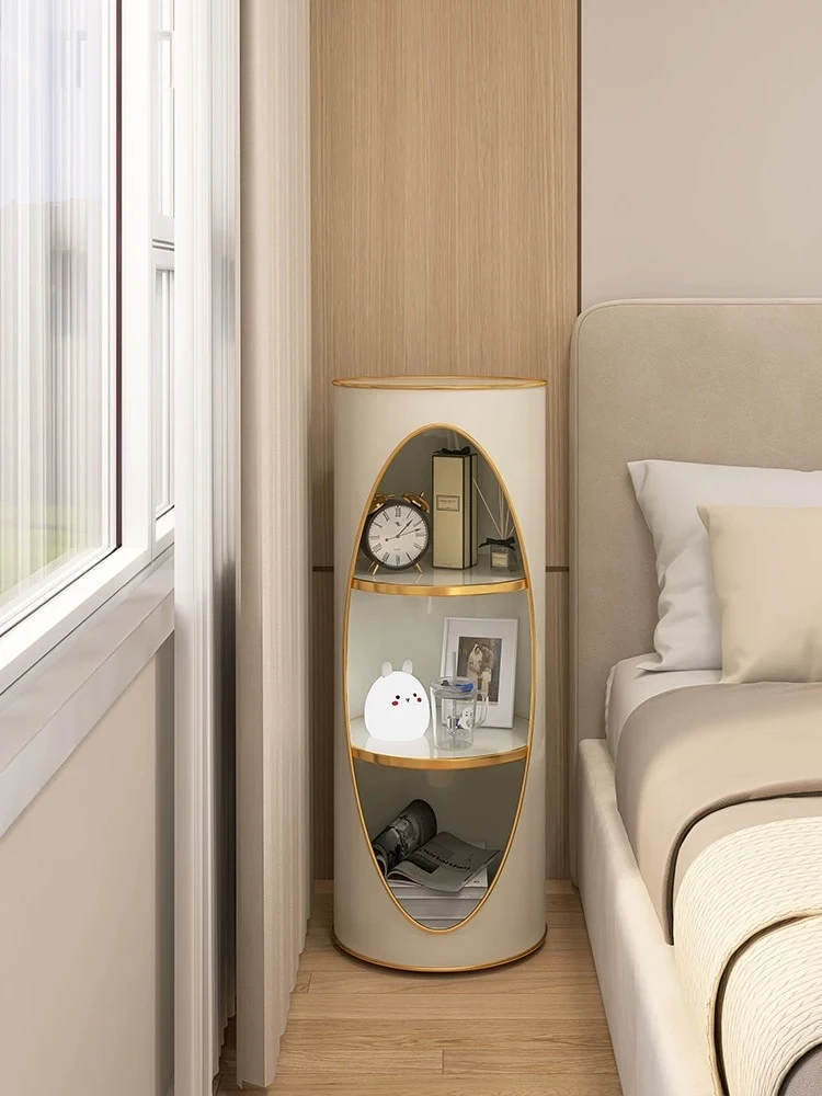 Cream wind bedside table household bedroom modern simple locker integrated light luxury creative bedside table storage artifact