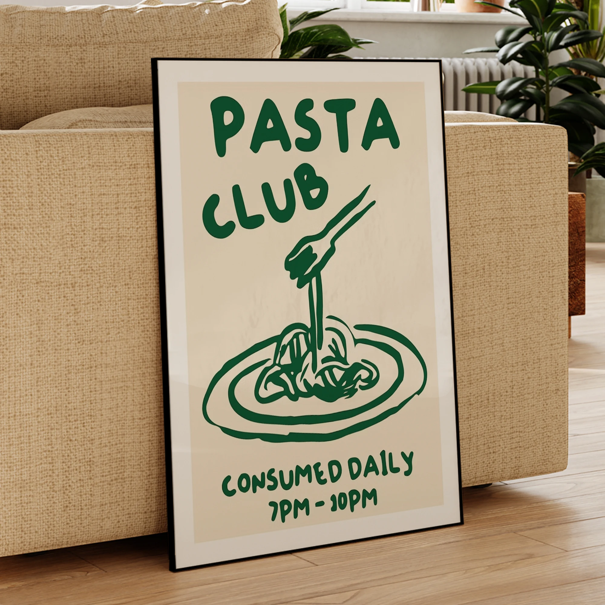 مستهلك نادي المعكرونة يوميا 7pm-10pm جدار الفن يطبع قماش اللوحة المشارك صورة لغرفة المعيشة المطبخ غرفة الطعام ديكور المنزل #3