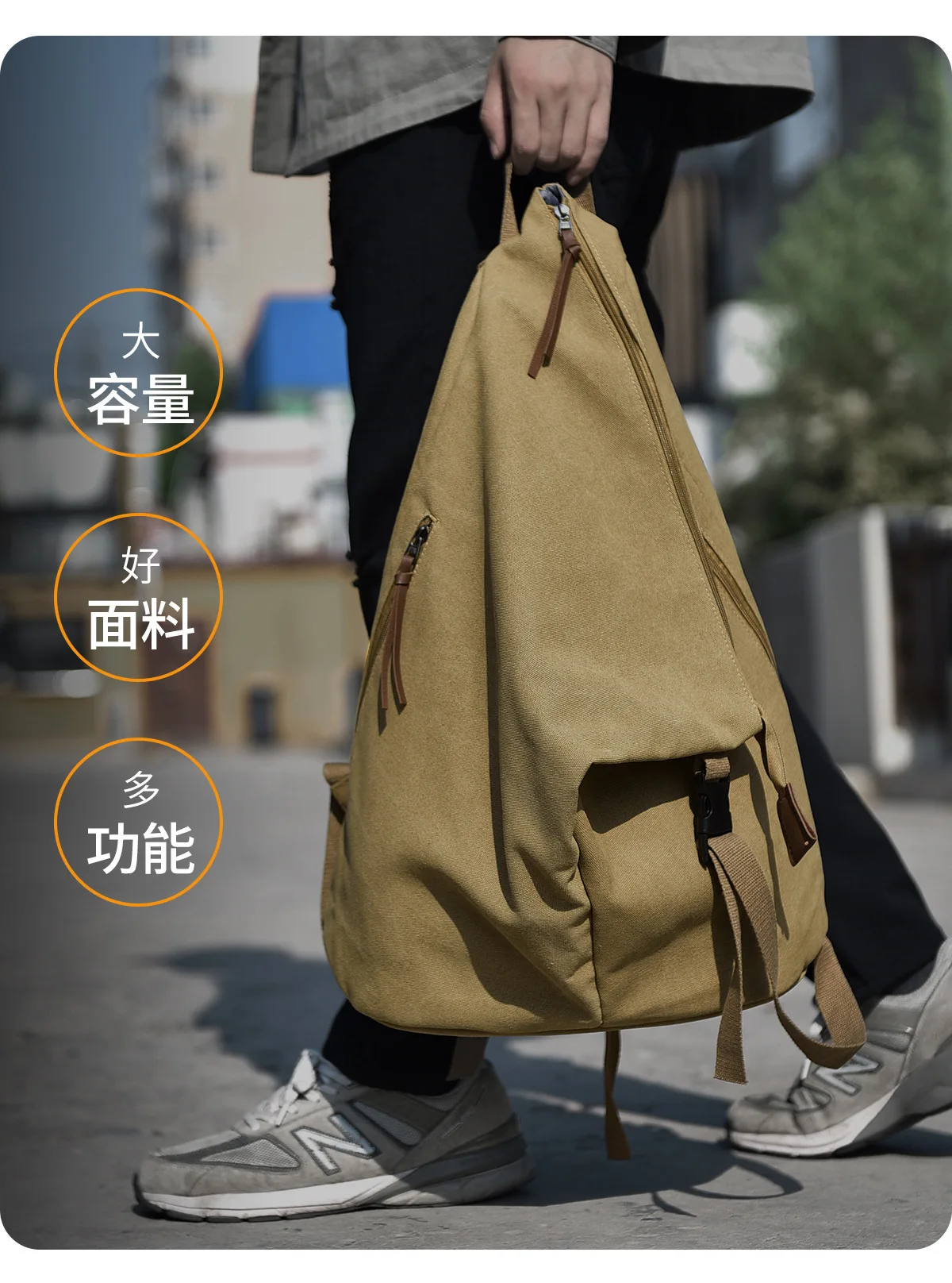 2024 New Canvas Backpack with Large Capacity for Men, Commuting and Traveling with Style mochilas рюкзак мужской bolsa feminina