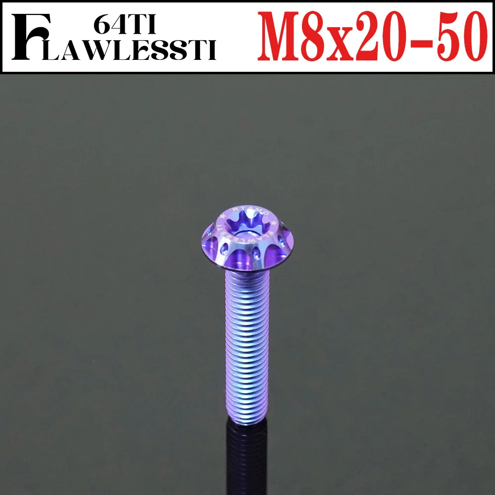 FLAWLESSTI M8x20-50 Gr5 Titanium Anti-theft Bolt Front Rear Caliper Shock Bolt