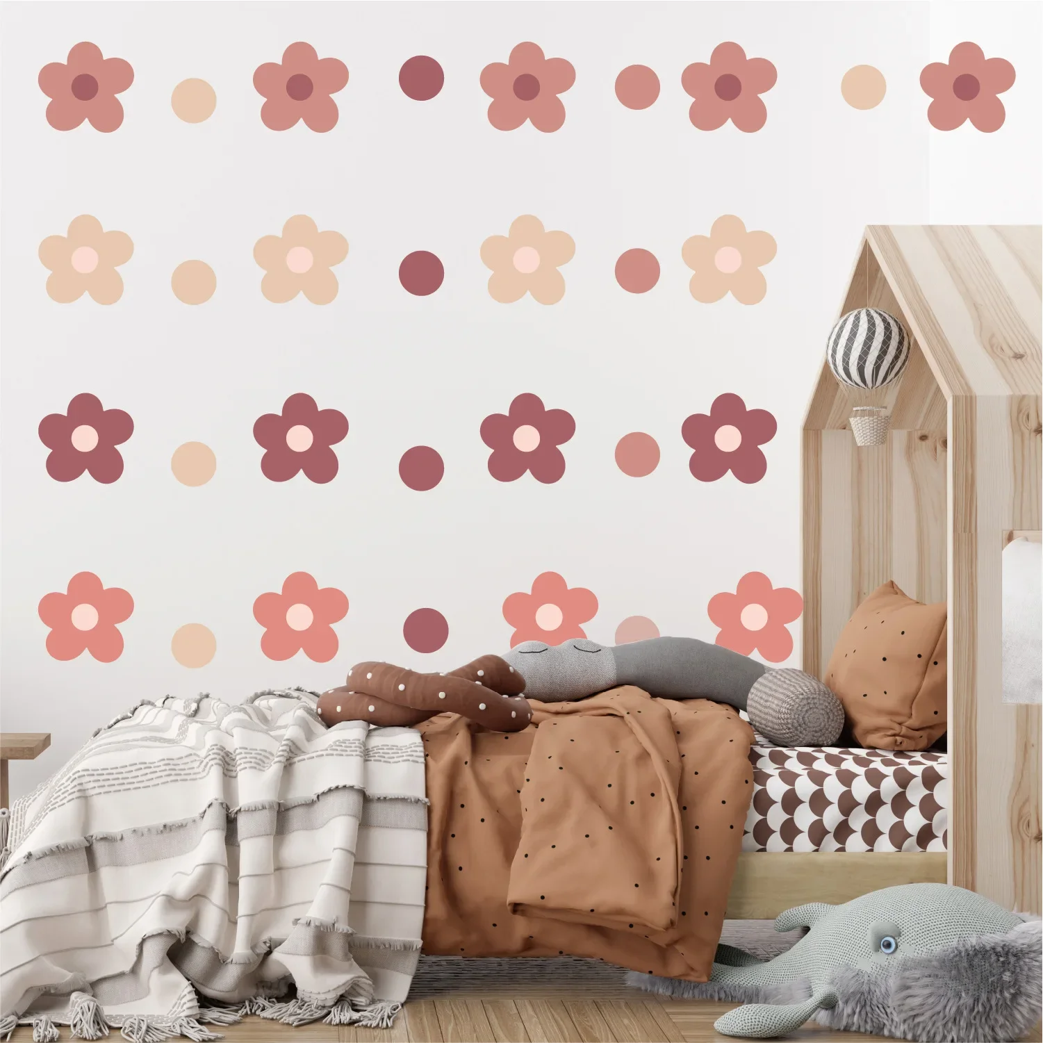 Colorful Daisy Flower Wall Stickers for Kids Room Decor Removable Vinyl Flowers Wall Decals DIY Kids Room Decoration Stickers