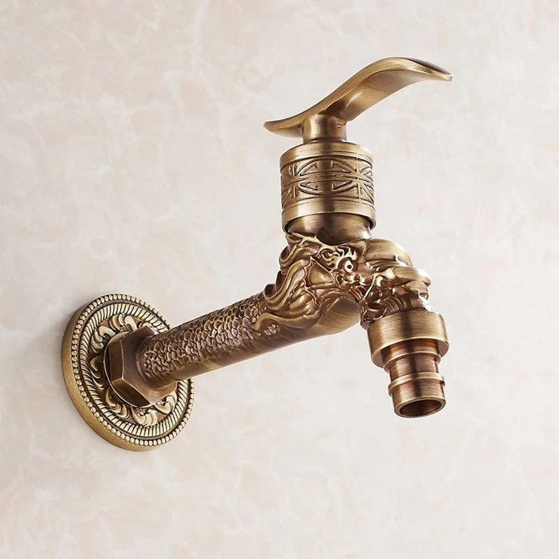 

Antique Bronze Bidcock Faucet Dragon Carved Tap Bathroom Mop Faucet Washing Machine Faucet Outdoor Faucet For Garden