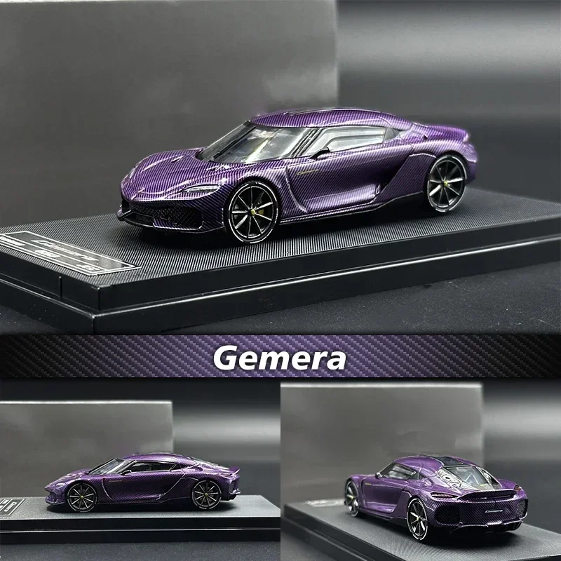 JEC 1:64 Gemera Purple Carbon Diecast Diorama Car Model Collection Miniature Toys