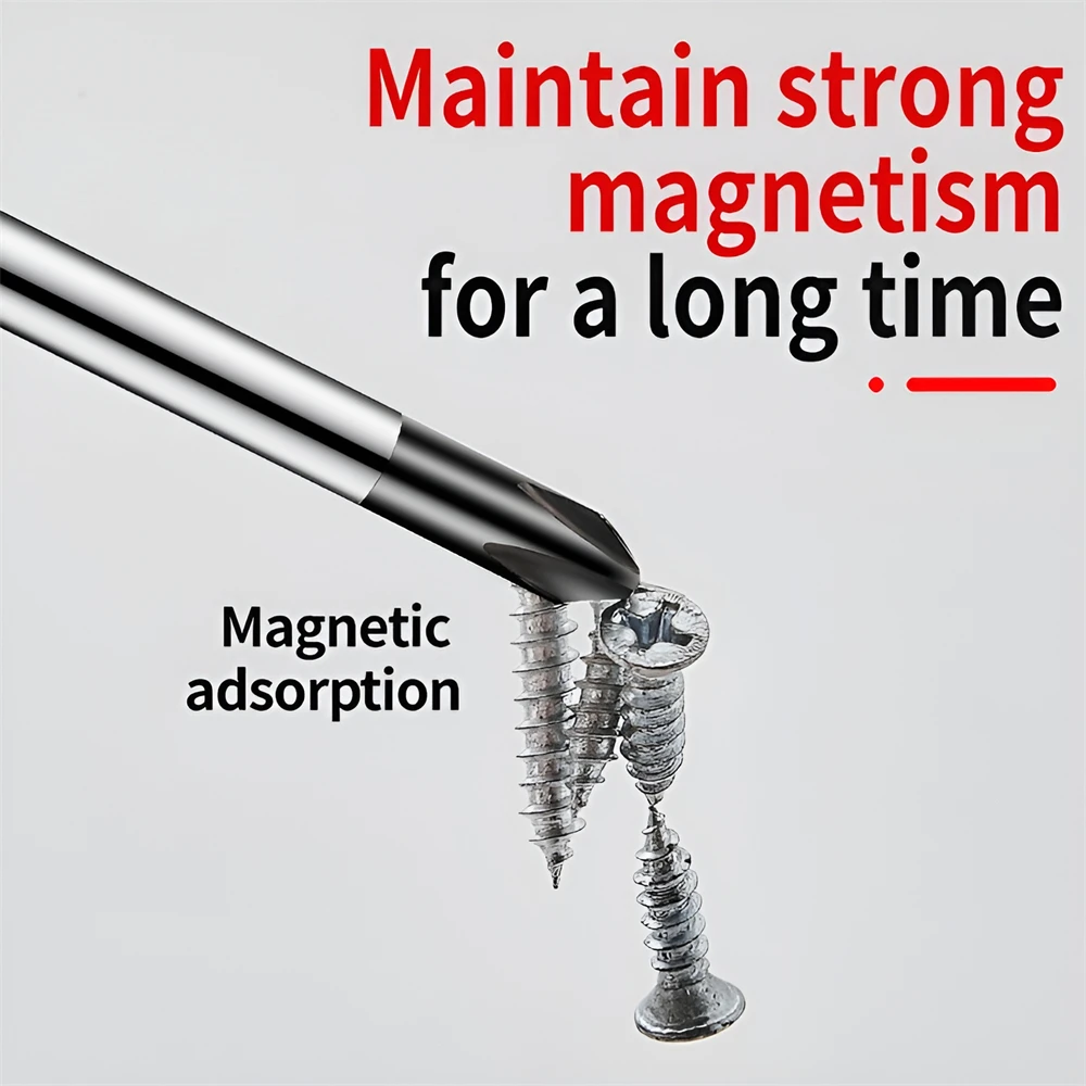 1/2PCS Magnetic Screwdriver Multifunctional Flat Head Cross Screwdriver Household Basic Anti Slip Manual Screw Drive Tool