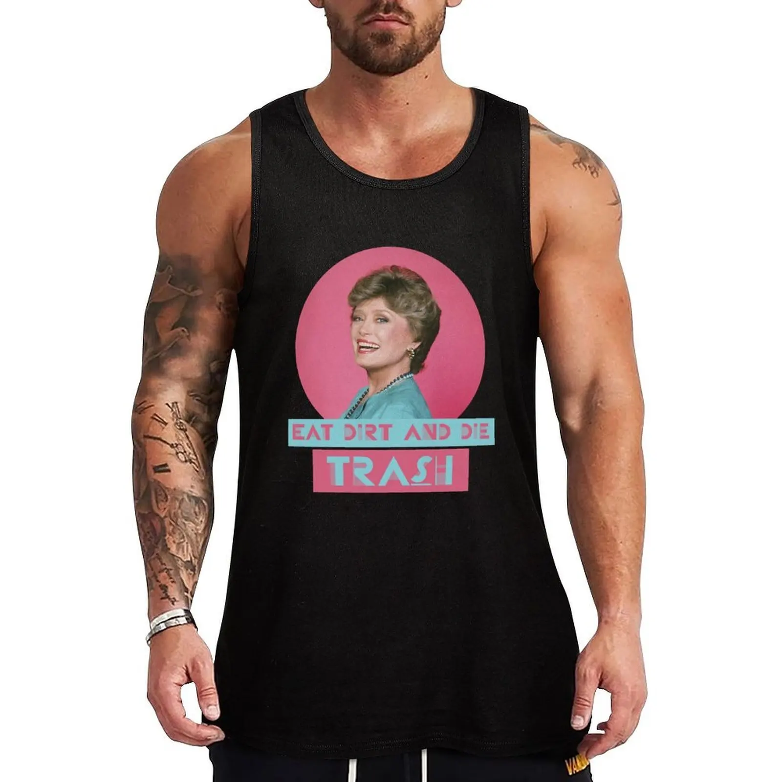 Eat Dirt and Die Trash – BlanchFor Fans Tank Top Gym Training Tank Top Quick Dry Athletic Sleeveless