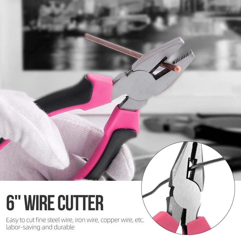 Set di strumenti regalo multifunzionali rosa, pinze, hardware per la casa, set combinato di cassette degli attrezzi per riparazioni domestiche