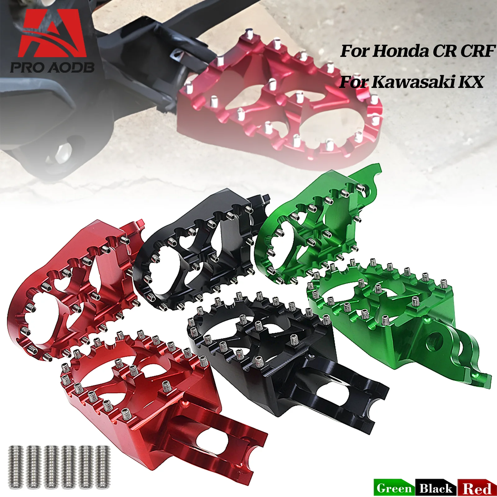 MOTO Accessories Foot Rests Pegs Pedal Footrests For KAWASAKI KX500 250F 450F KLX110 KLX450R KX65 85 100 KX125 250 450 Dirt Bike