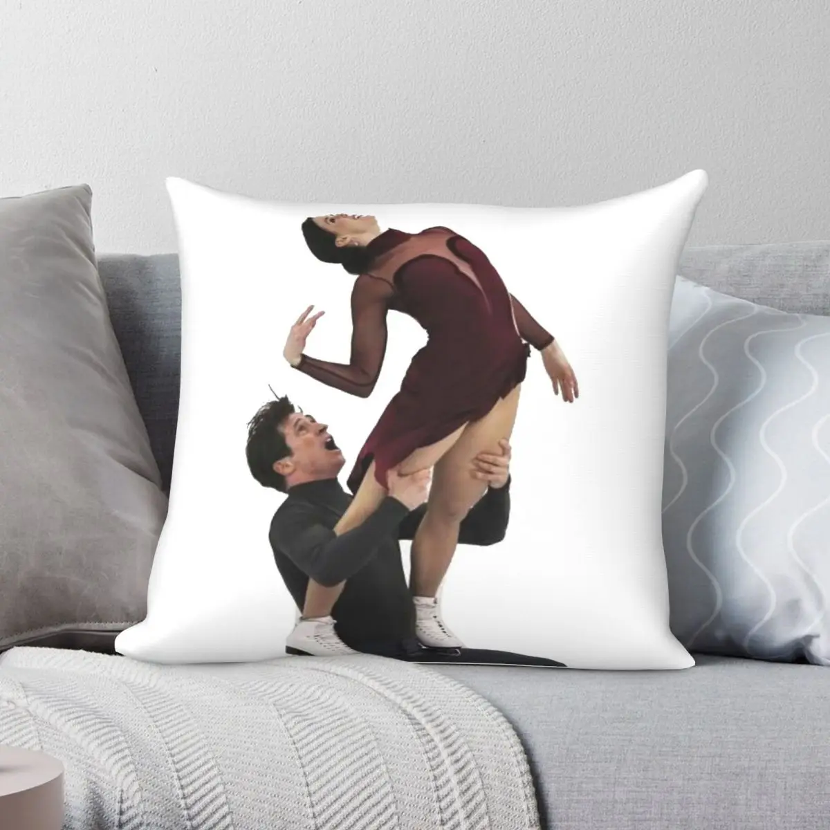 Tessa Virtue And Scott Moir Square Pillowcase Polyester Linen Velvet Printed Zip Decor Pillow Case Sofa Cushion Cover