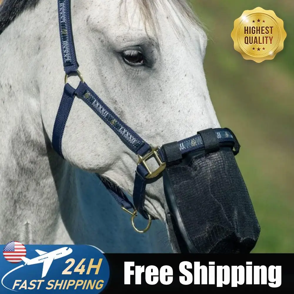 

Breathable Mesh Horse Face Mask Protection Comfortable Summer Stretch Protective Cover for Horses with Allergies Or Shaking