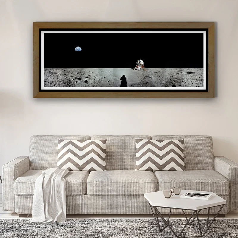 Vintage NASA Apollo 11 Lunar Module Panorama Moon Landing Exploration Poster Canvas Painting Prints Wall Picture Room Home Decor