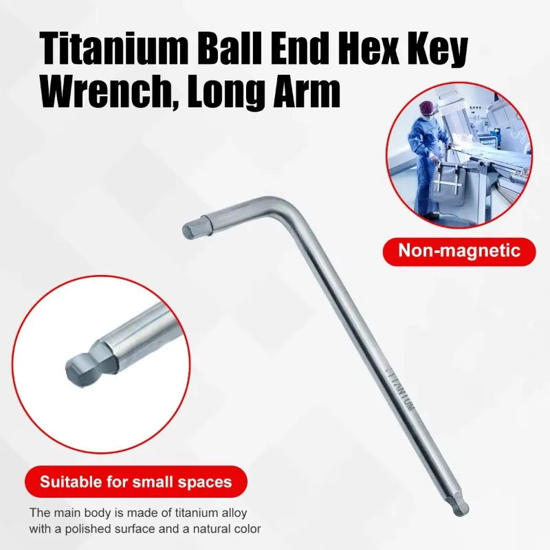 T101915A 工業用グレード チタン製 ボールエンド 六角レンチ ロングアーム付き