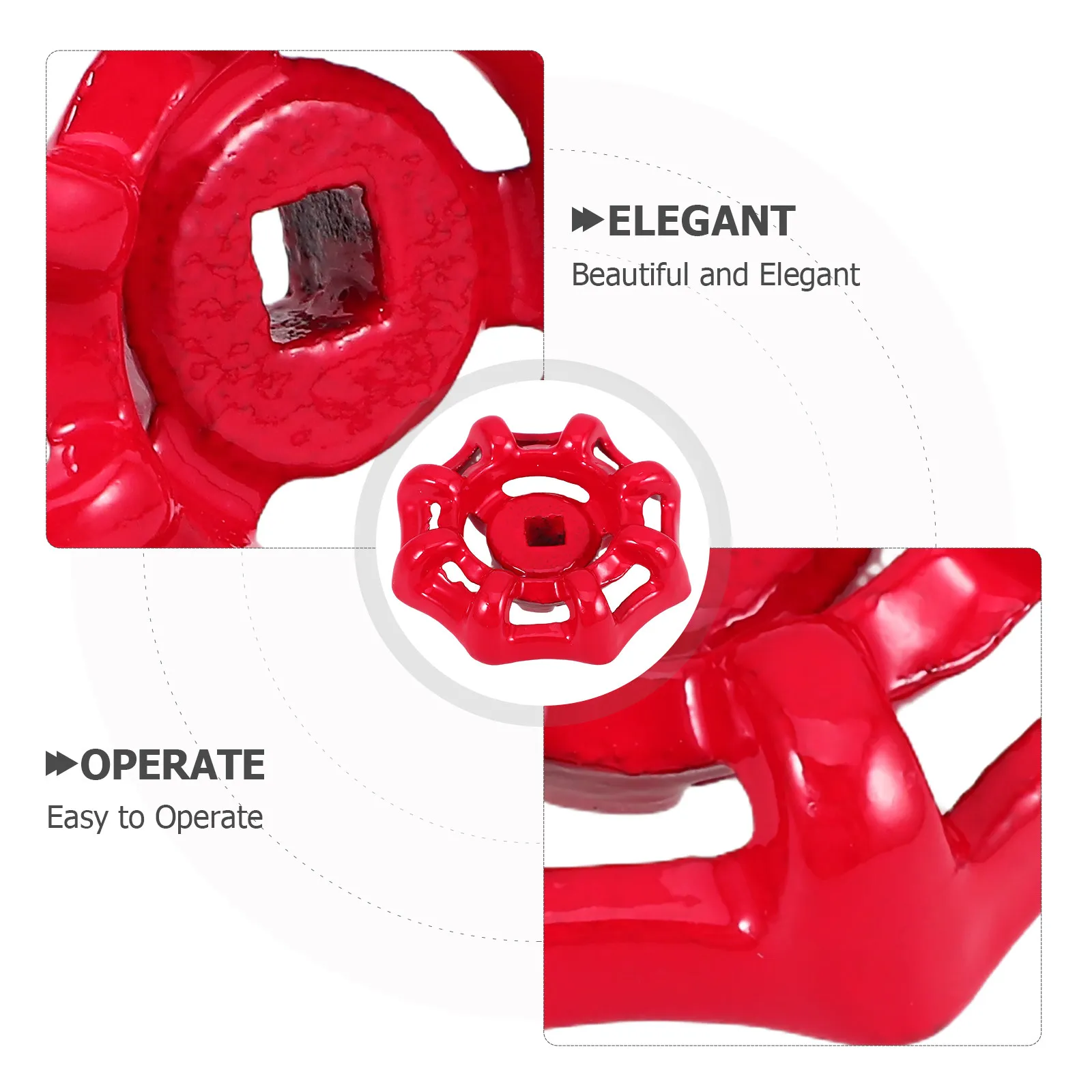 Red Square Cast Iron Valve Handle Compatible with Outdoor Gate Valve Water Spigot Replacement Handle for Garden Faucet view 4
