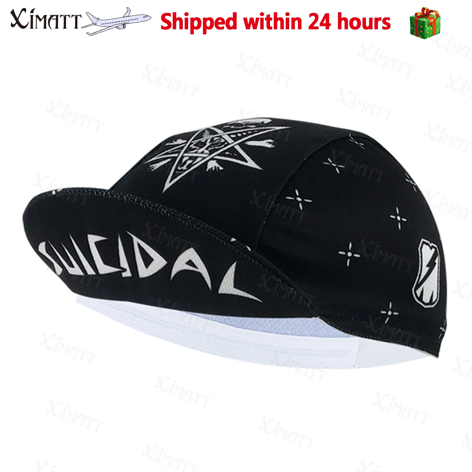 

XIMATT Classic Retro Black Skull Polyester Summer Bicycle Men's Caps Apply To Cycling Running Climbing Quick Dry Balaclava Cool