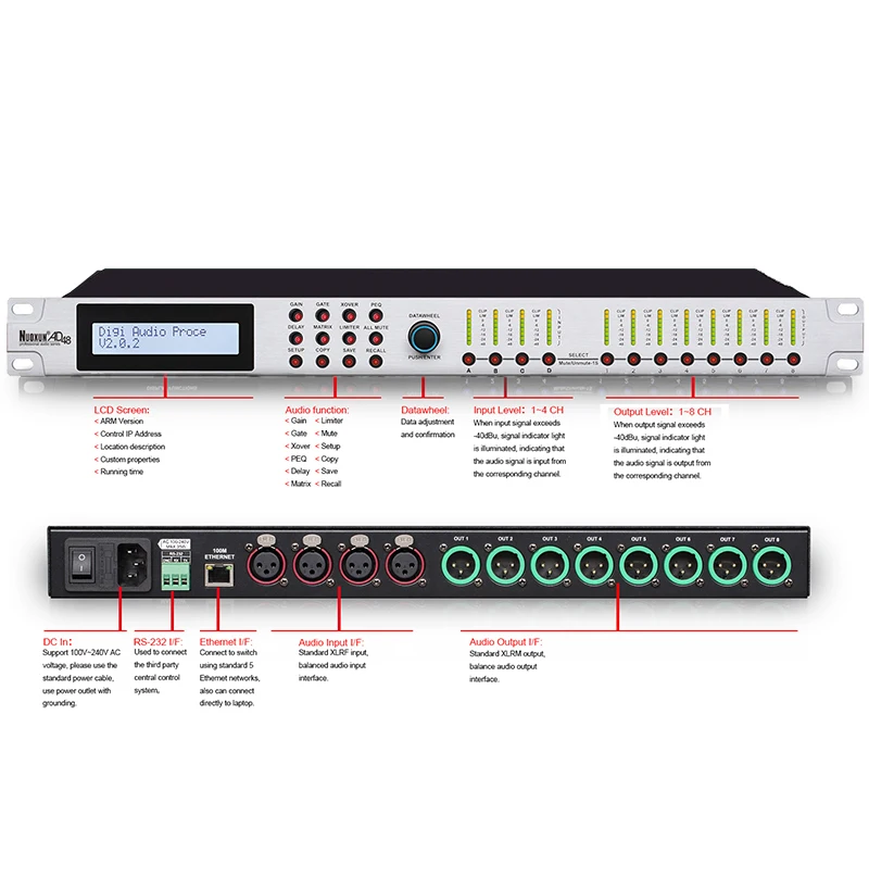 

Professional Digital 4x8 DSP Audio Processor Broadcst FM With Driverack PA2 For Sound Equipment