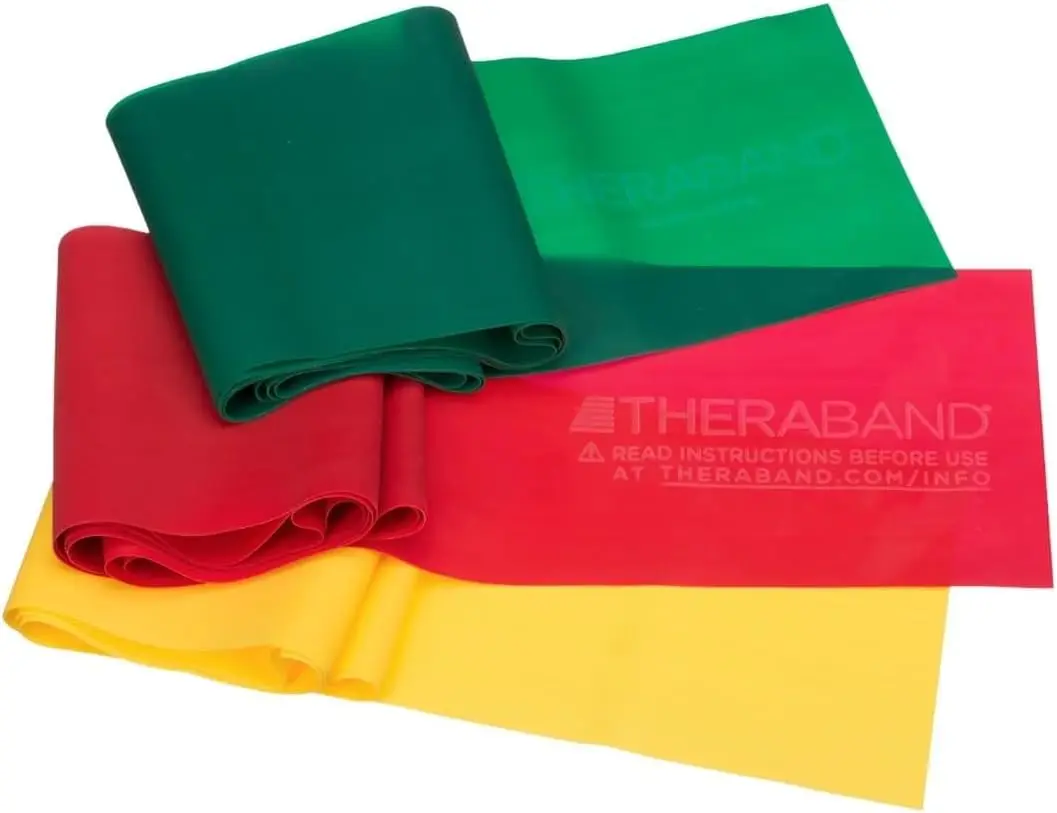 THERABAND Resistance Bands Set, Professional Non-Latex Elastic Band For Upper & Lower Body Exercise, Strength Training without W