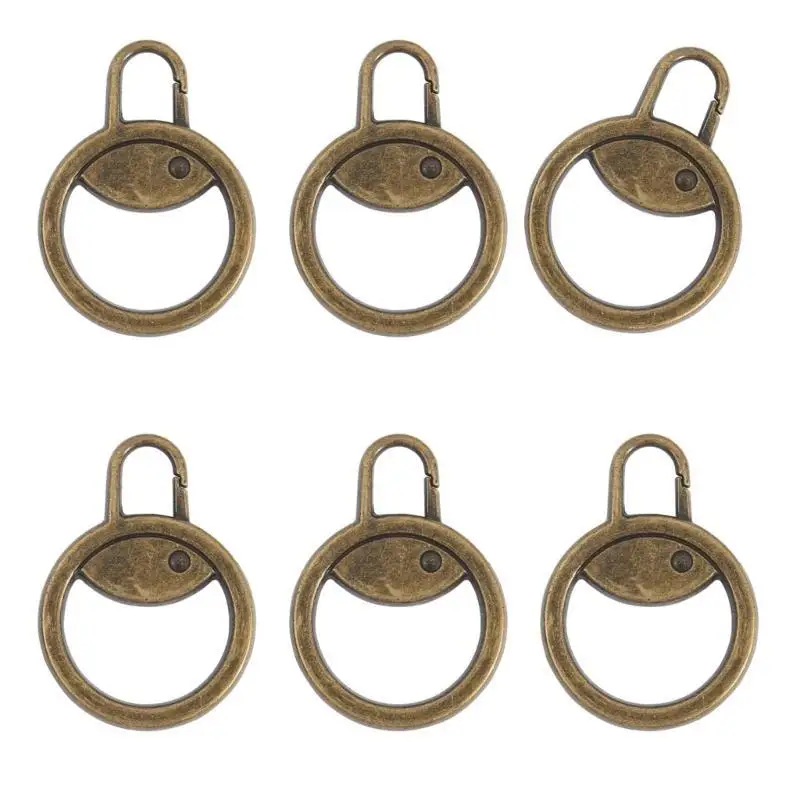 

652F 6lots Elastics Cord Lock Multifunctional Zippers Durability Zippers Pull Head for Clothing and Bags