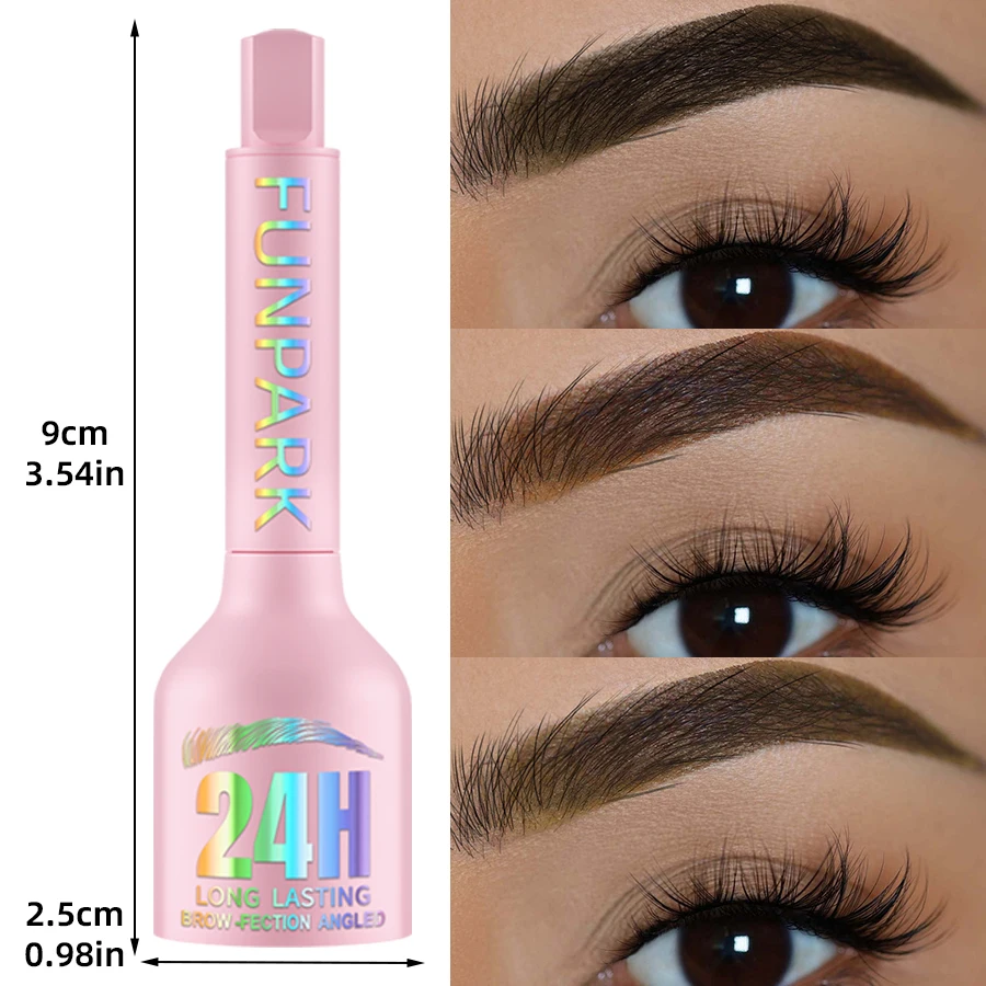 Matita per sopracciglia colorante 3D Hairling Anti-sbavature Impermeabile 3 colori Pennello marrone nero Potenziatori per sopracciglia naturali selvatici Trucco in crema