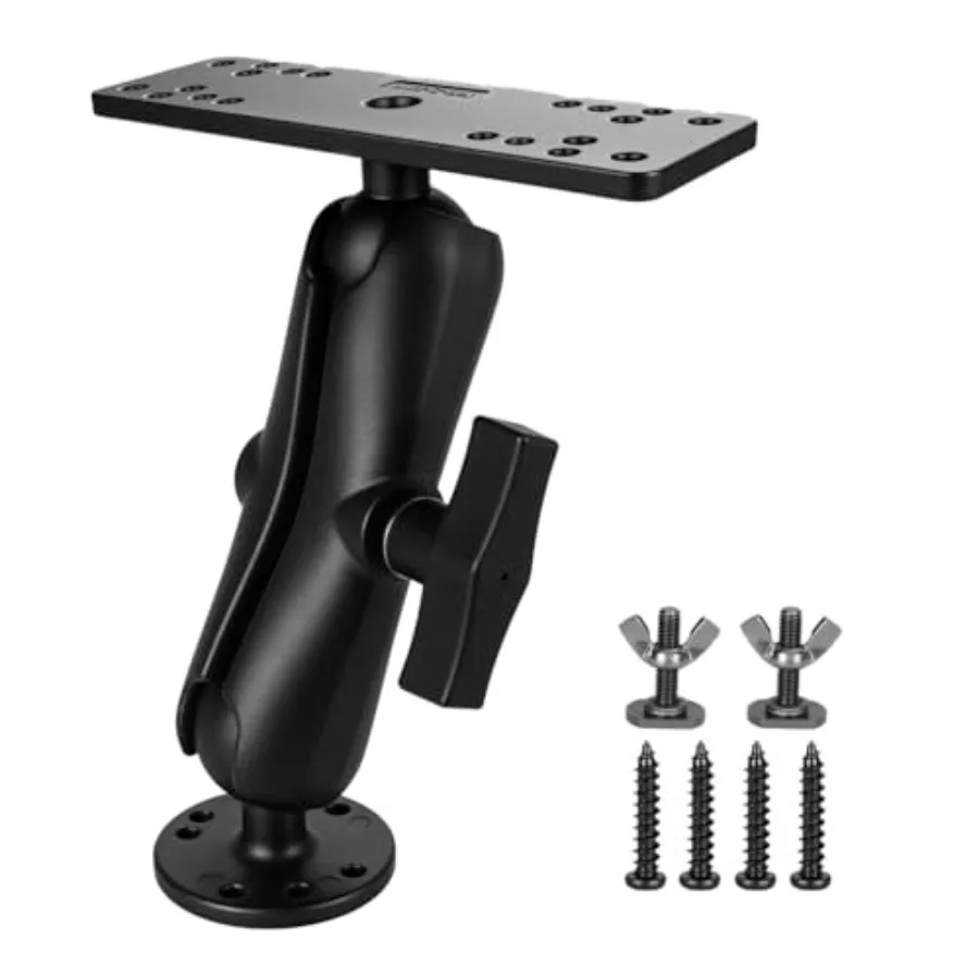 

Aluminum Fish Finder Mount for Boat/Kayak, Black, Lightweight Corrosion-Resistant, with T-Bolts for Kayak Tracks, 1.5/ C Size B