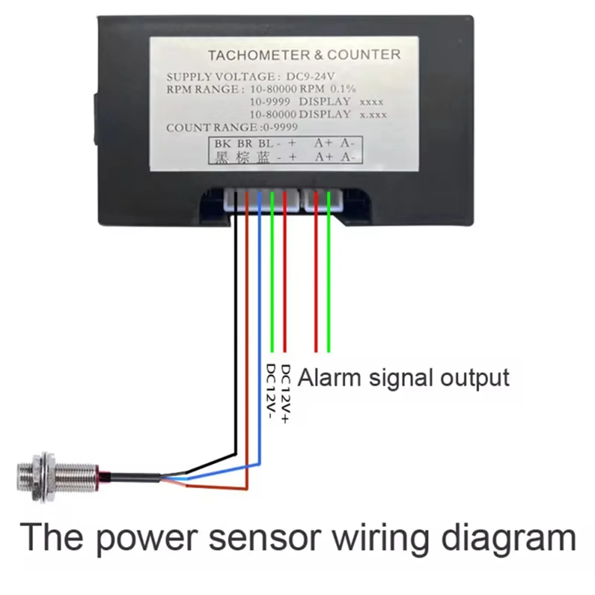 -TC01 Digital Tachometer High-Accurancy LED Digital Motor Speed Meter with Hall Sensor Motor Speed Detector