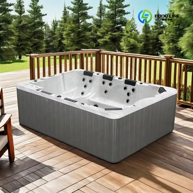 2026 New FL Customized Smart Hot Tub - Bluetooth Music System & Cascading Waterfall Spa for Backyard BBQ/Wellness Retreats
