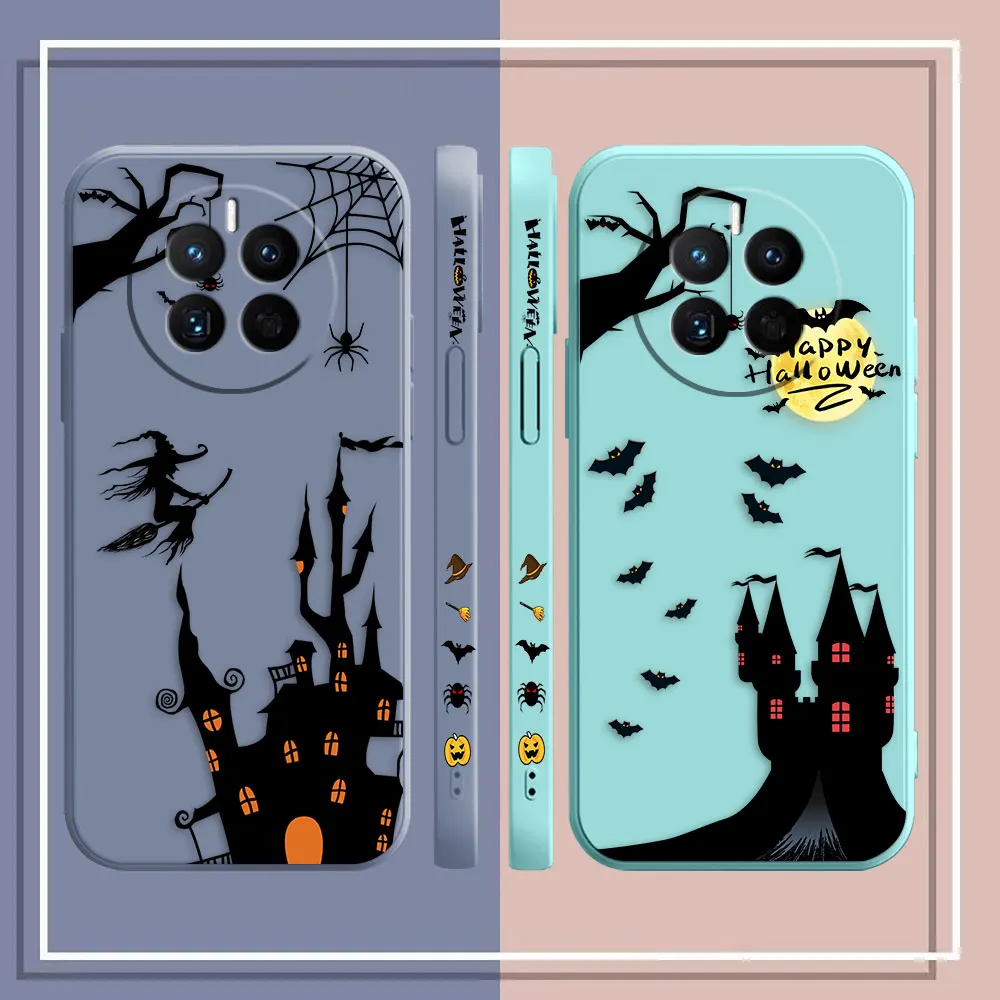 Halloween Witch Castle Phone Case For Huawei MATE 10 20 20X 30 40 P20 P30 P40 P50 LITE PRO PLUS Silicone Case Funda Shell Capa