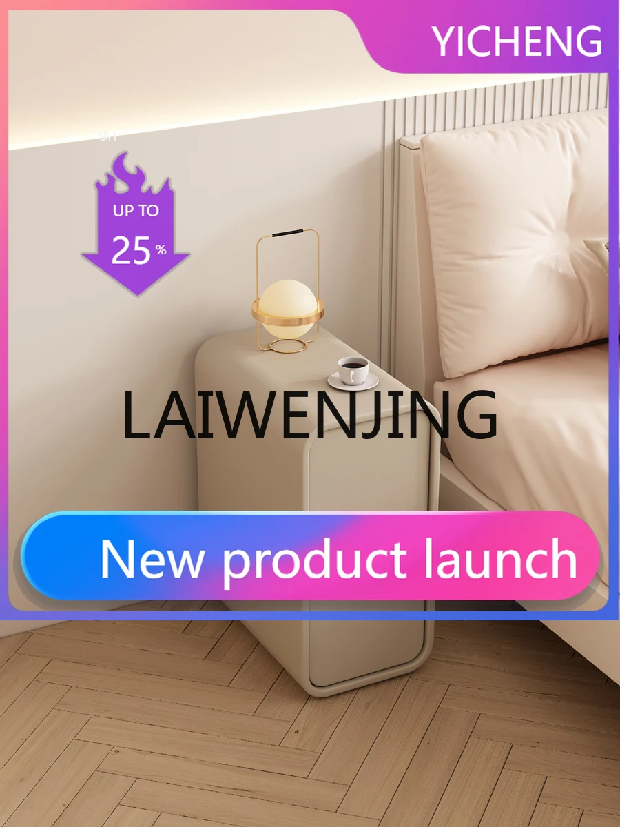 

LYY Cream Style Solid Wood Bedside Cabinet Small Ultra-Narrow 20cm Bedside Gap Extremely Narrow Household Locker