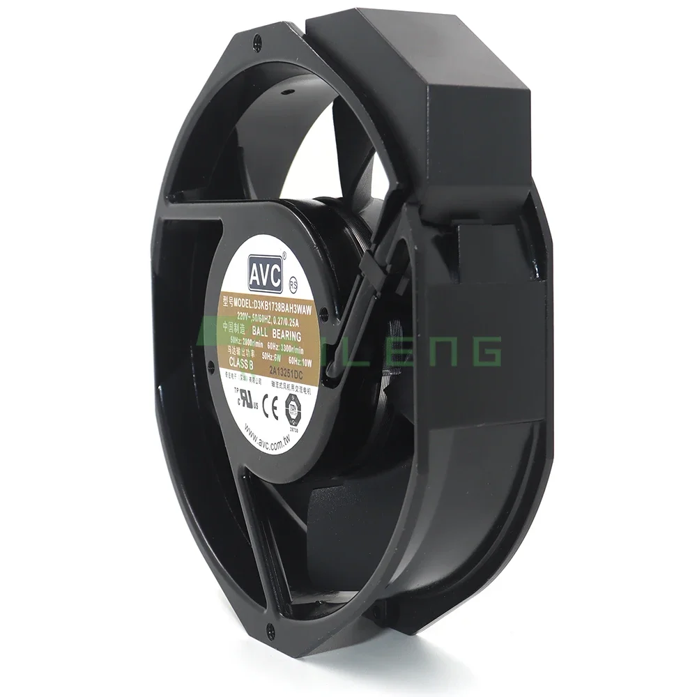 Server-Round Fan D3KB1738BAH3WAW AC 115V 0.27A 31.05/28.75W 172x150x51mm 2-Wire