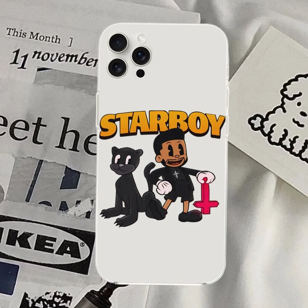 Singer The W-Weeknd Starboy Phone Case For iPhone Mini Plus 11 13 12 14 15 8 Pro XS Max X SE XR Transparent Shell