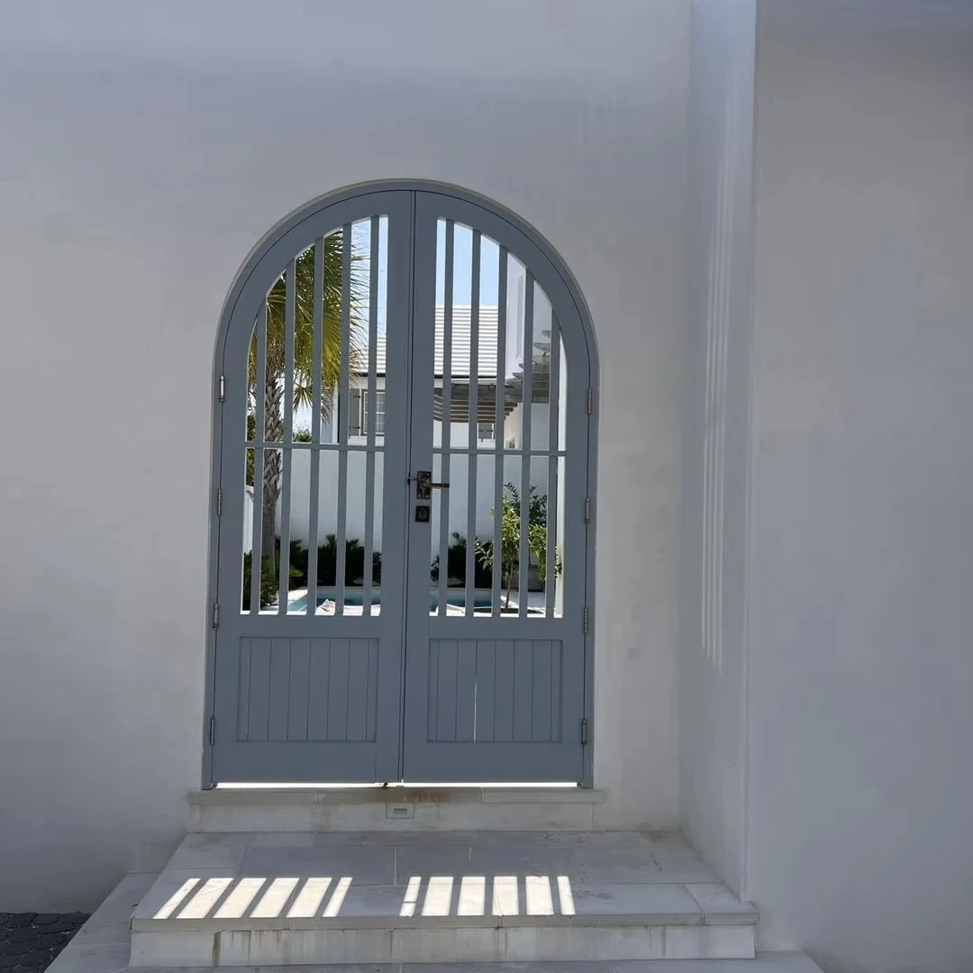 

Robust Door Wholesale Round Top Double Doors Smart Solid Wooden Arch French Doors for Houses