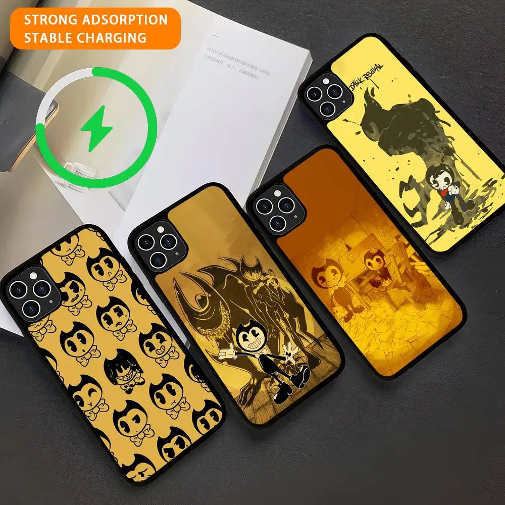 B-BendyS And The I-Ink Machine For Magsafe Wireless Charge Case For IPhone 17 16 15 14 13 12 11 15 Pro Max Magnetic Cover