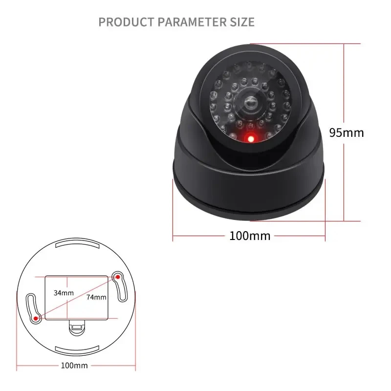 Black/White Conch Dummy CCTV Camera Flashing Red Led Fake Camera Power Via 3AA Battery Home Office Surveillance Security System image 4