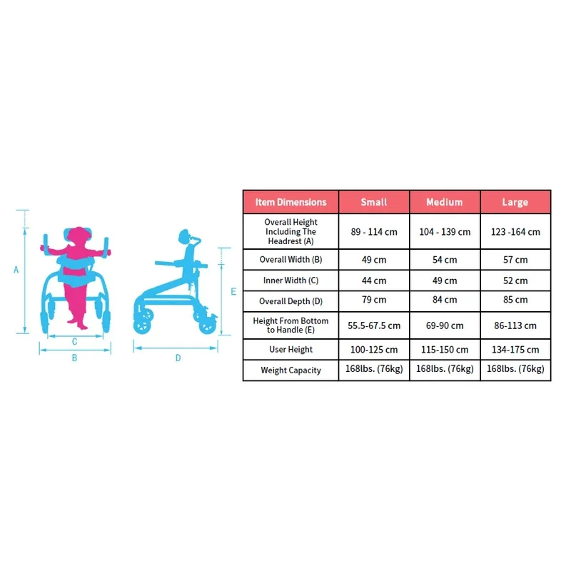 Adjustable Pediatric Gait Trainer Walker