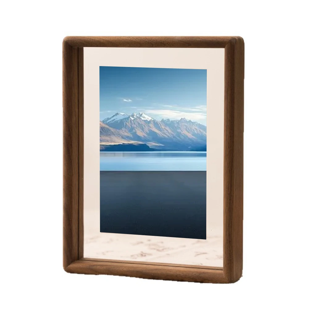 1 Piece Walnut Double-Sided Picture Frame Solid Wood For Multiple Size Art Photography Display Home Decoration