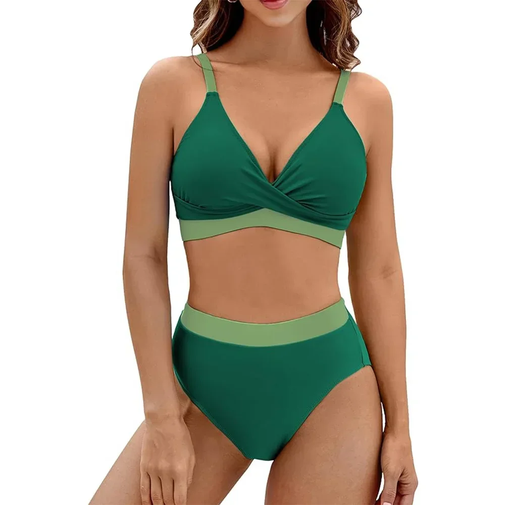 HIAVAVA − Maillot de bain deux pièces, soutien-gorge push up, culotte taille haute, pour femmes, vêtements de plage