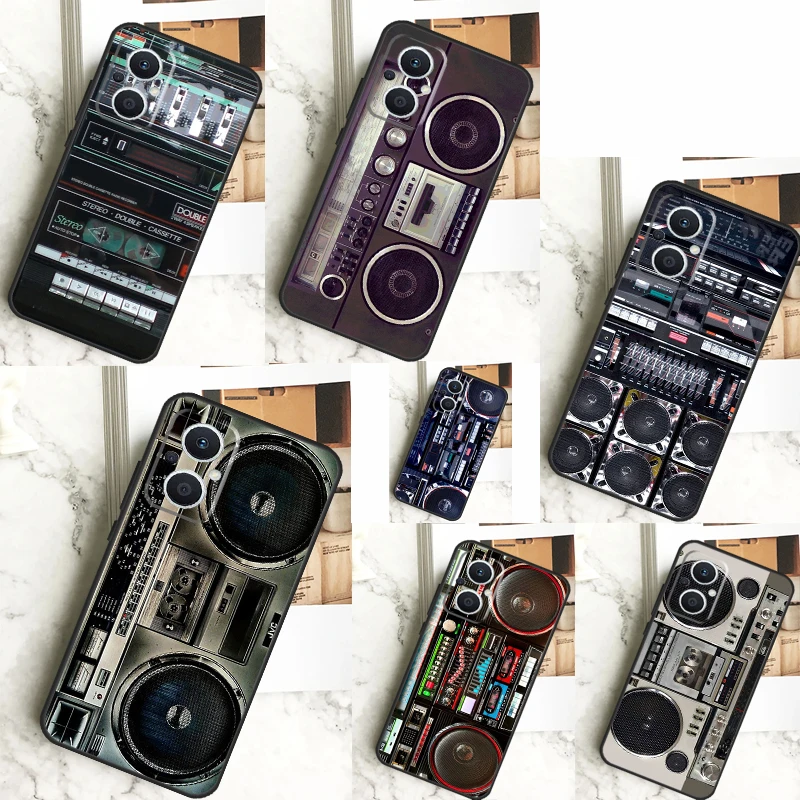 80s Retro Boombox Cassette Player Case For OPPO Reno 4Z 5Z 8T 10 Pro 11 F 4 6 7 8 5 Lite OPPO Find X6 X5 Pro X2 X3 Lite Cover