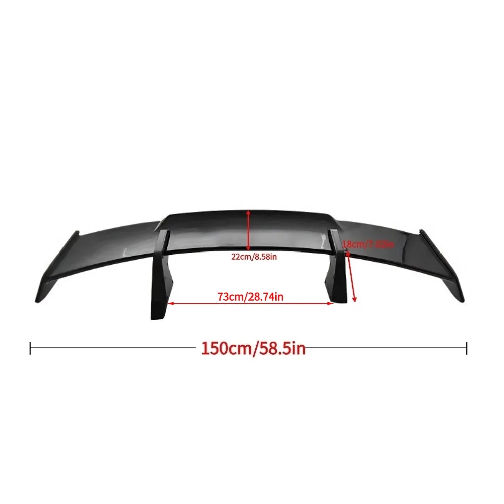 For 90% Sedan Universal GT Style Rear Spoiler  Wing Back Tail Wing Exterior Body Kit Decoration Carbon Fiber Racing Car Tuning A view 6